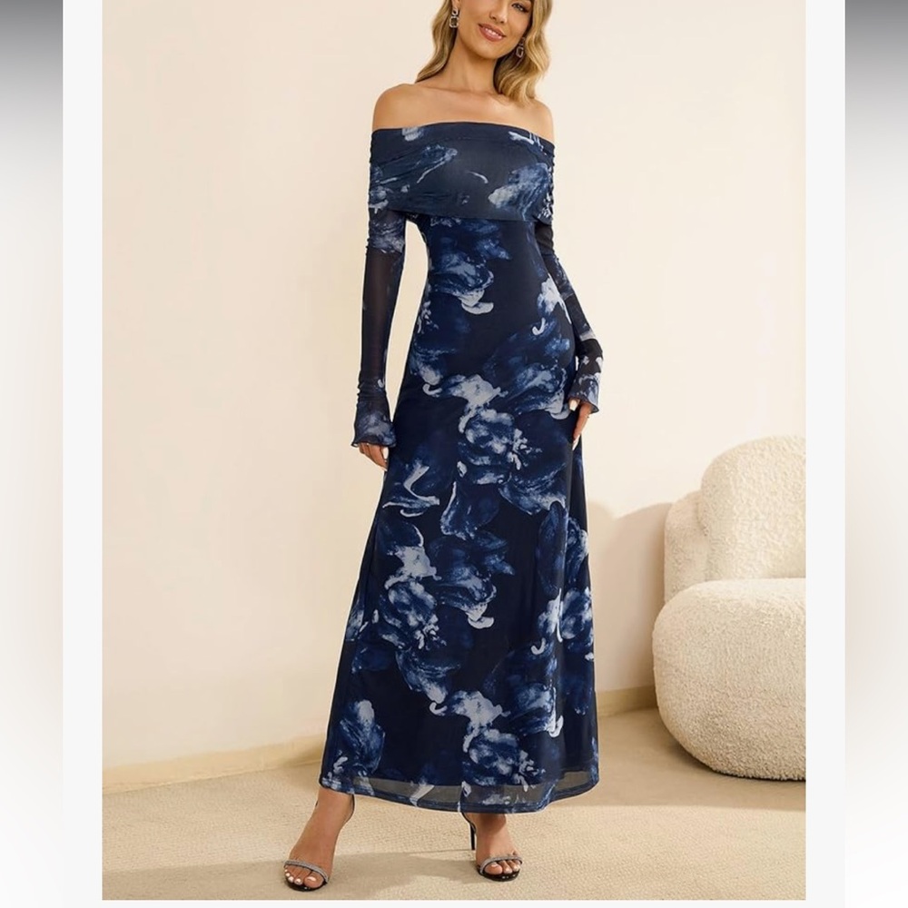 Off the shoulder maxi dress